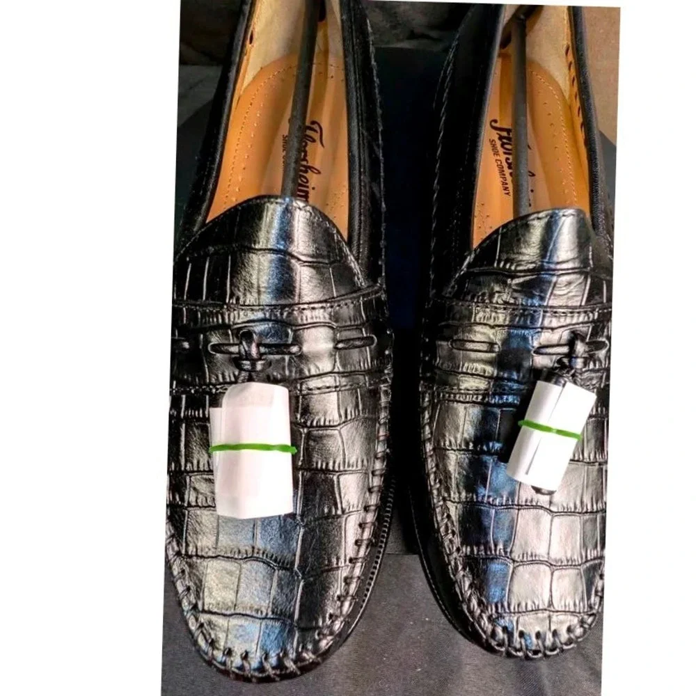 Florsheim Pisa Black Croc Print Tassel Loafers~18469-01 ~Sz 8 3E Extra Wide~NIB - Picture 13 of 15